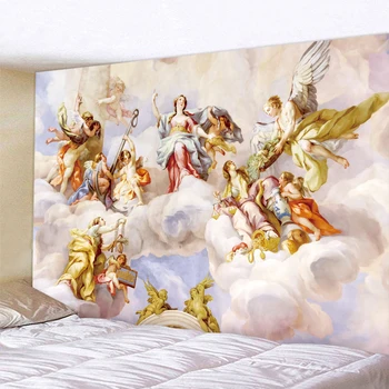 Kristova Cirkev Fresco Anjel Psychedelickej Scény Home Decor Art Gobelín Hippie České Tarot Pekná Izba Stenu Decor