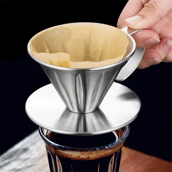 Nerezový Držiak Filtra Kávy Opakovane Kávové Filtre Dripper V60 Odkvapkávaniu Kávy Koše