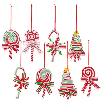 Vianočné Cukrovinky Ornament Lízatko Vianoce Dekor Candy Cane Závesné Dekorácie Palice Remesiel pre Xmas Venček Vianočný Strom Strana Dodávky