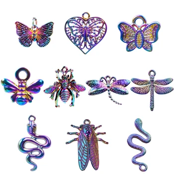 10pcs Hmyzu Dragonfly Motýľ Kúzlo Pre Šperky Uskutočňovanie Dodávok DIY Prívesok Charm Had Ručné Remeselné Príslušenstvo Ženy Muži