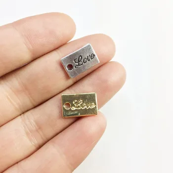 Eruifa 20pcs Hot 12*8 mm Pekné ľúbostný List Mince zliatiny Zinku DIY Charms Prívesok, ručne vyrábané Šperky DIY 2 Farby