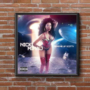 Nicki Minaj - Beam Me Up Scotty Hudby Obal Plagát Hudobné Hviezdy Spevák Plátno Tlačiť Umenie, Nástenné Maľby Domáce Dekorácie