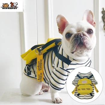 SUPREPET Psa Šaty, Kostým pre francúzsky Buldog Čierny Pásik Oblečenie pre psy s Žltá Taška francúzsky Buldog Oblečenie pre Malého Psa