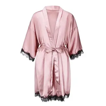 Saténové Krátke Kimono Družičky Bielizeň, Šaty Luxusné Žena Župany Dámske Sleepwear Župane