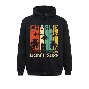 Vintage Charlie sa nemusíte Surfovať Pulóver Mužov Hoodies Bežné Mikina Vojny vo Vietname Apokalypsa Teraz Grafické Tlače Oblečenie